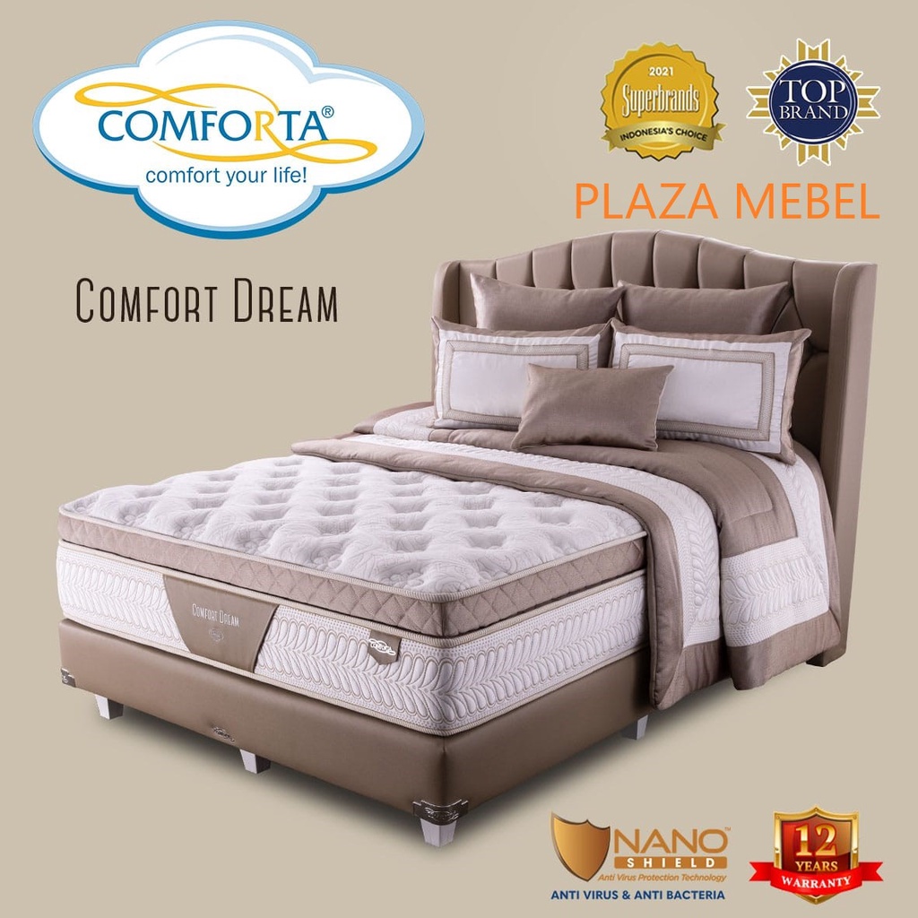 SET BED Kasur Matras COMFORT DREAM Comforta Spring Bed 160 - 200 LATEX