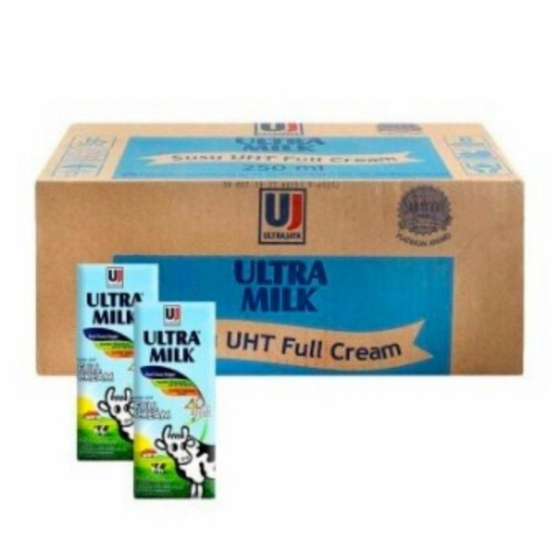 

Ultra Milk Full Cream 250 ml 1 Dus Isi 24 Pcs Susu UHT 1 Karton