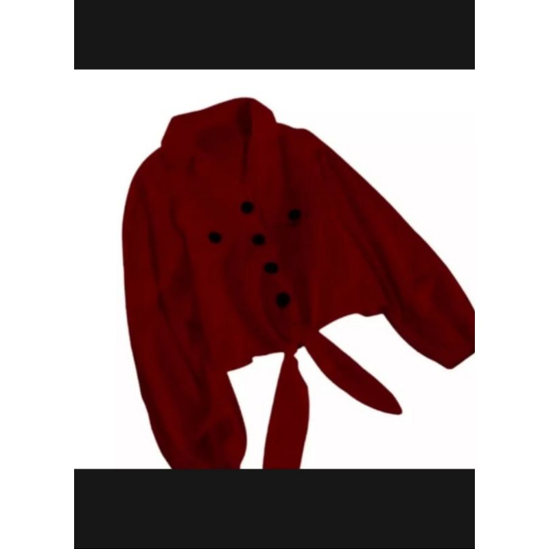 Maggie Button Crop/ Kemeja Wanita Moscrepe Premium