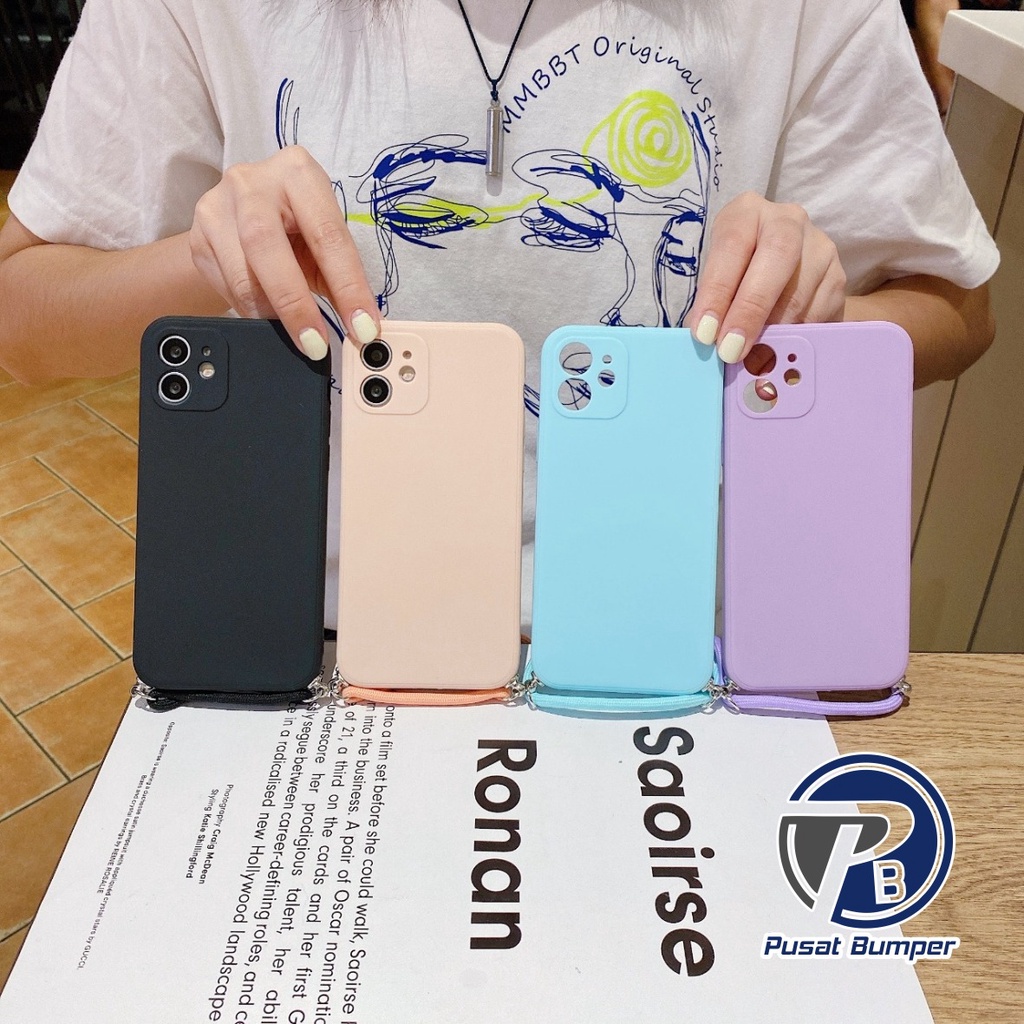 SOFTCASE SLINGCASE TALI LANYARD MACARON PELINDUNG KAMERA SAMSUNG A12 A20S PB1176