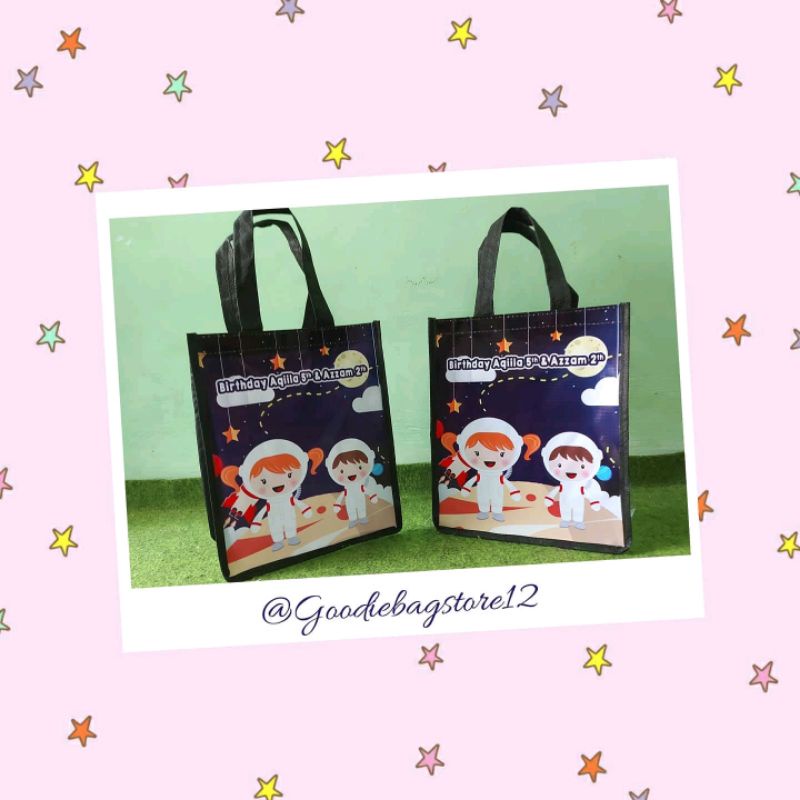 

tas ultah astronot galaxy tas planet tas birthday custom tas souvernir premium