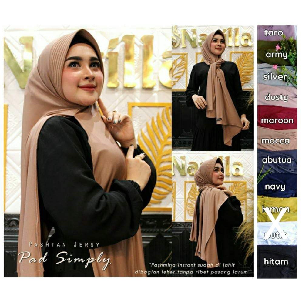 Jilbab Dewasa Hamidah Non Pad Instan Jersey / Kerudung Langsung Pakai Model Terbaru Kekinian / Alody's Collection