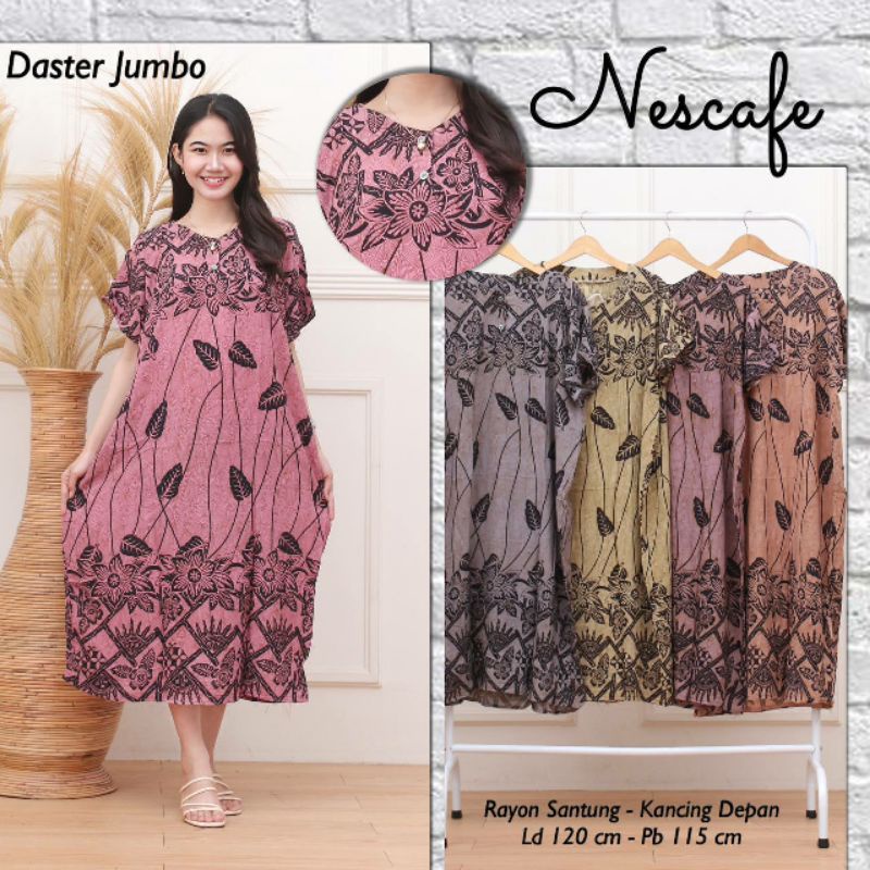 DASTER JUMBO NESCAFE BUMIL BUSUI LENGAN PENDEK MURAH RAYON ADEM