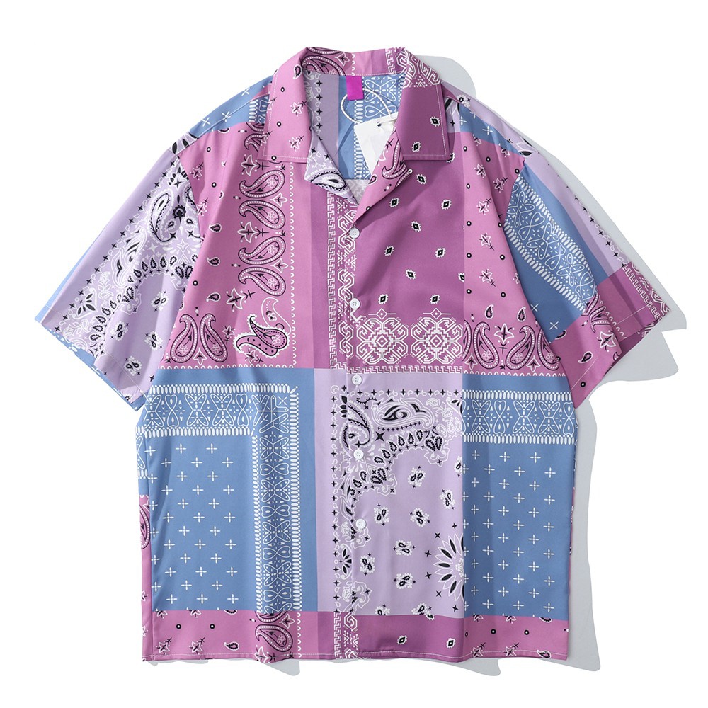 Kemeja Pria/Wanita Oversize Fullprint Kainkan Batik Pink
