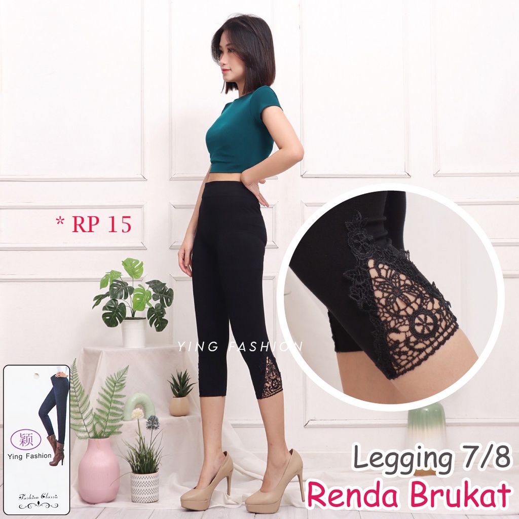 Legging Renda Brukat Pendek Wanita * RP * / Legging brukat kaki wanita / legging renda 7/8 wanita / legging wanita / legging pendek wanita / legging renda brukat