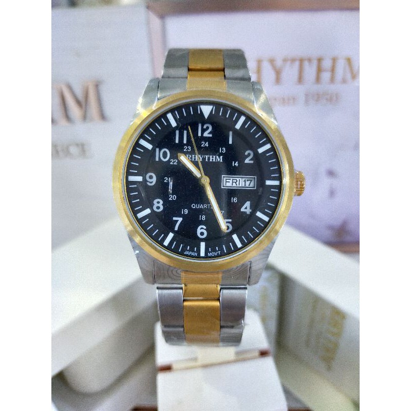 ( ORIGINAL ) Rhythm G1101SO4 Jam Tangan Stainless Steel / G 1101 SO4