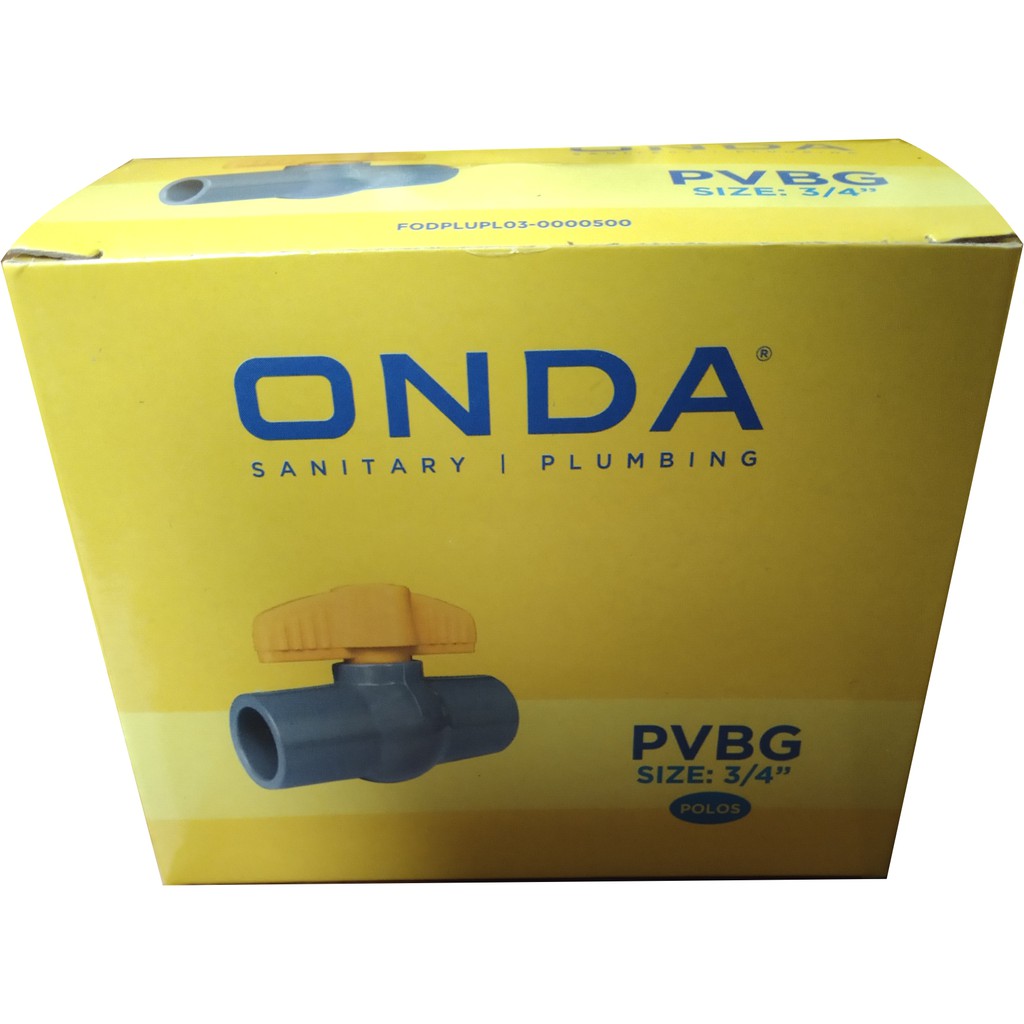 ONDA PVBG 1/2&quot;  3/4&quot; PVC Valve Katup Keran / Stop Kran Polos