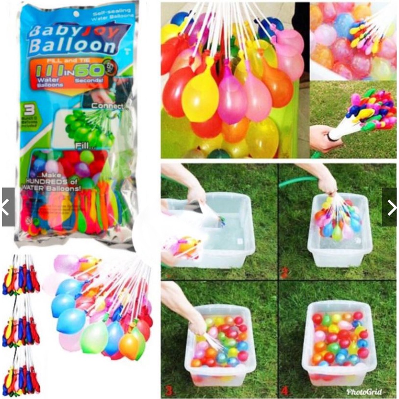 Balon Air Magic Bunch water ballons 1Pak Isi 3 Ikat Balon Air/magic water ballons balon latex isi air