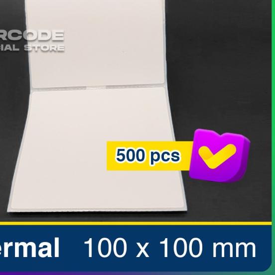 

☛ Stiker Kertas Label Bare Thermal ukuran 100x100mm - 100 x 100 mm ➼