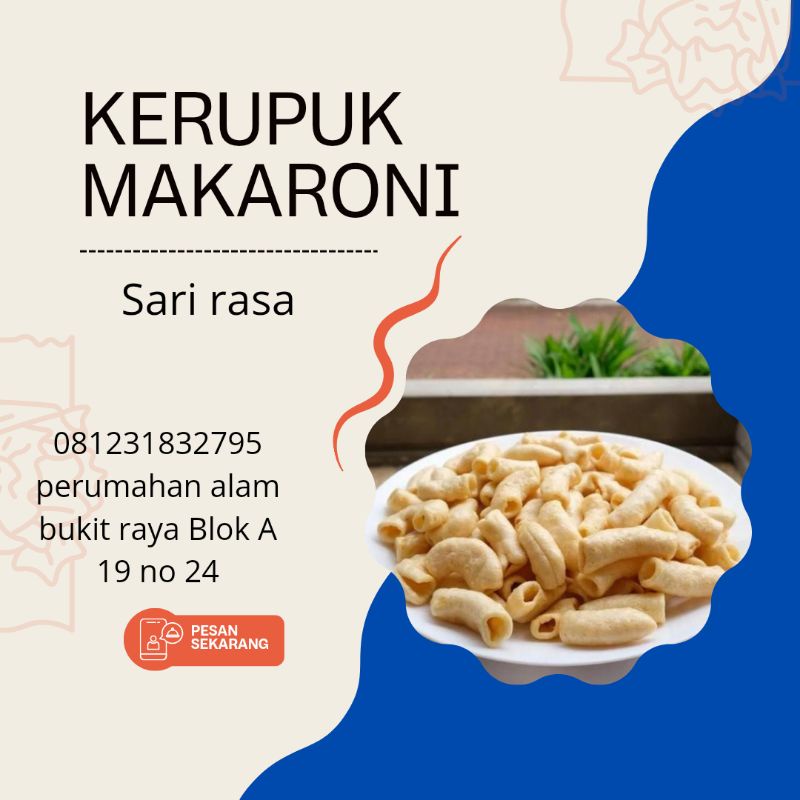 

kerupuk makaroni | cemilan murah | sari rasa