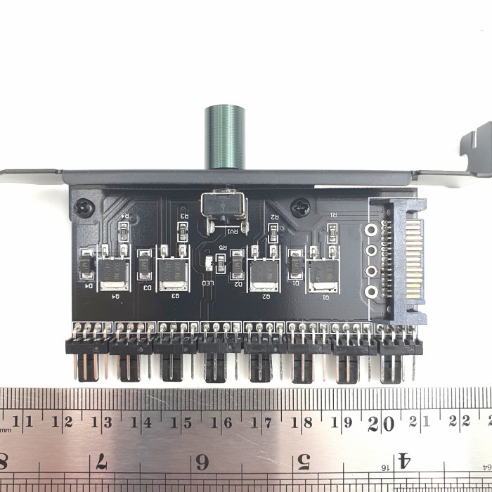 Splitter fan 4 pin pwm 8 way with sata slot pci 4 pin fan case knob