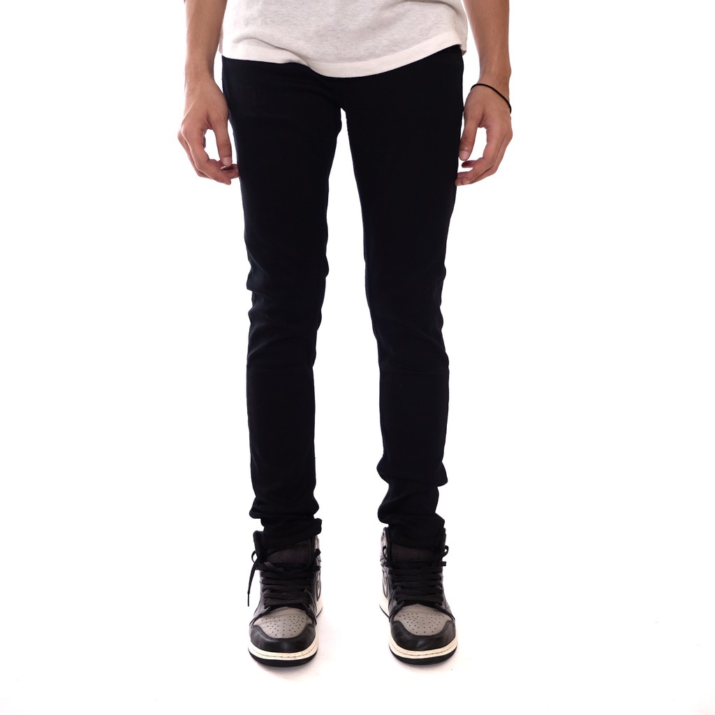 Superego Celana Jeans Hitam Pria Denim Full Black 12oz