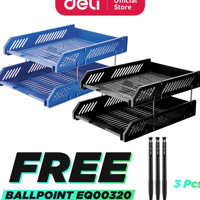

CRv 19 Deli File Tray Rak Penyimpan File 2&3Tingkat Bahan Plastik E9208 E9209 - Hitam, 2 TINGKAT