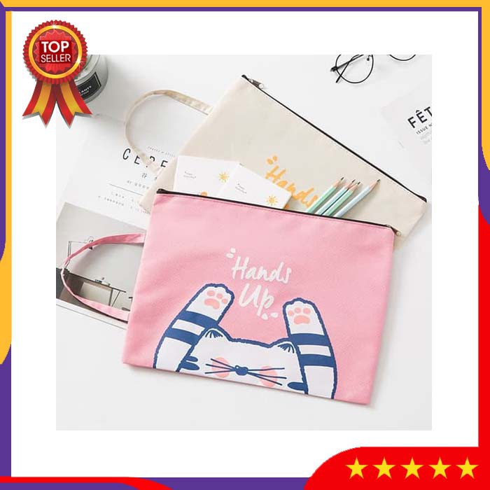

VBS8 Tempat Pensil MAP Hand Up Cat A4 Stationery File Folder Pencil Case Perlengkapan Sekolah