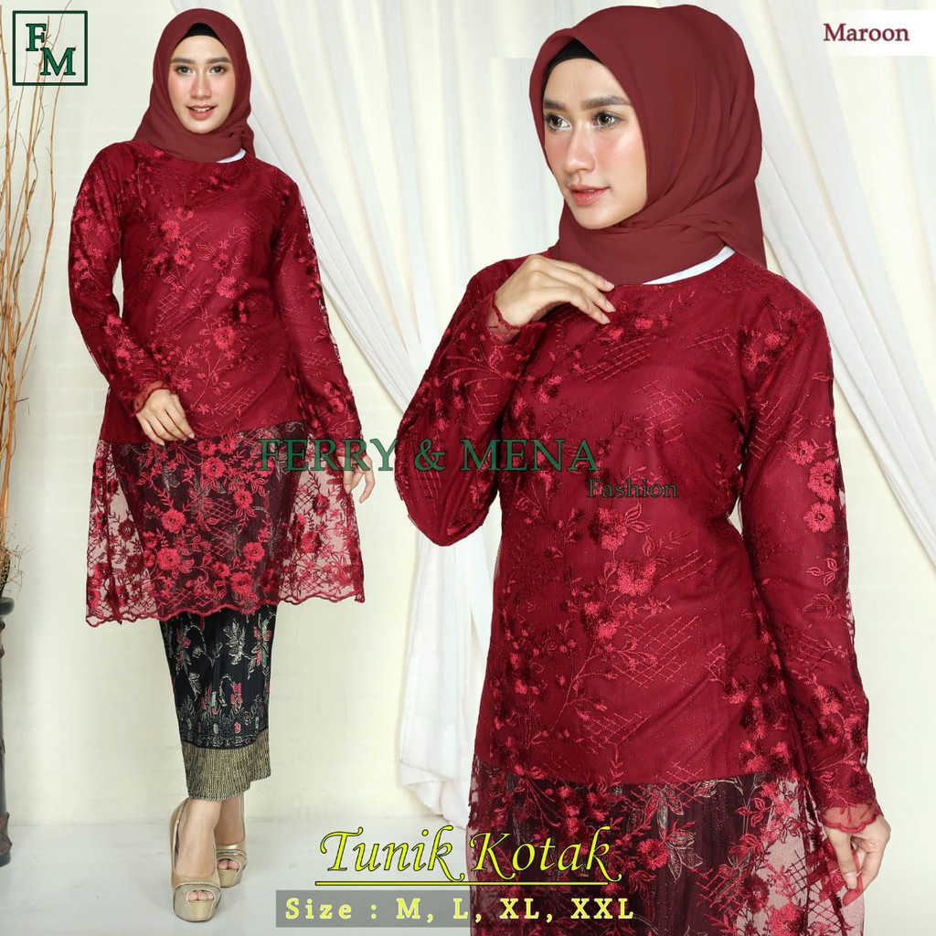 NEW ARRIVAL - set kebaya kartika 3D - kebaya modern - pakaian  pesta -  tunik kebaya - tulle kebaya