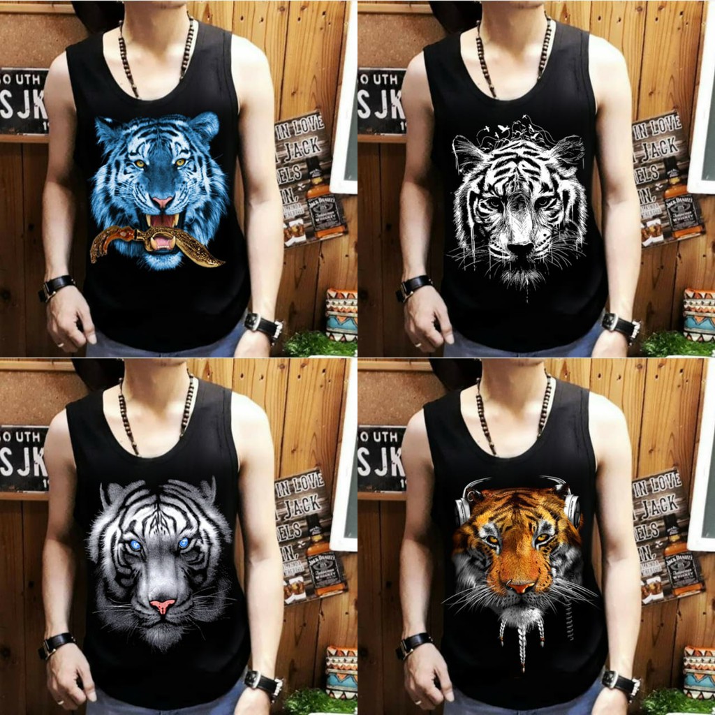 Singlet lekton pria motif campur