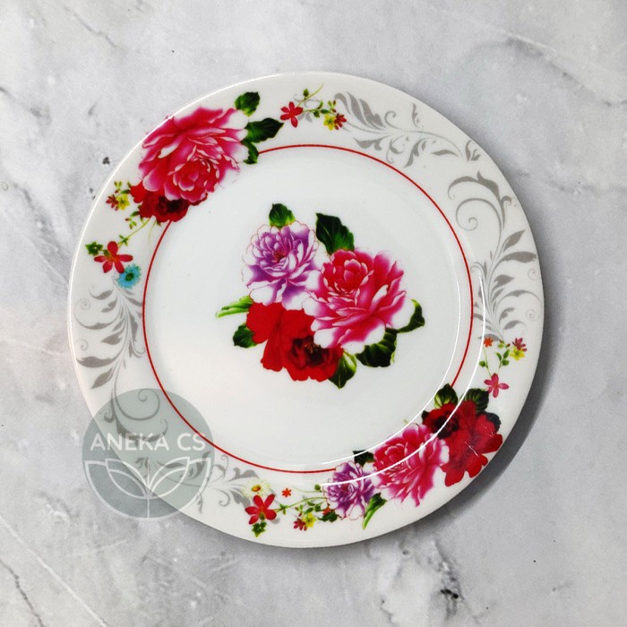 Piring Kecil Melamin 5 inch - Piring Motif Bunga - Pisin Melamin - Piring Saji Kecil - DC255 28