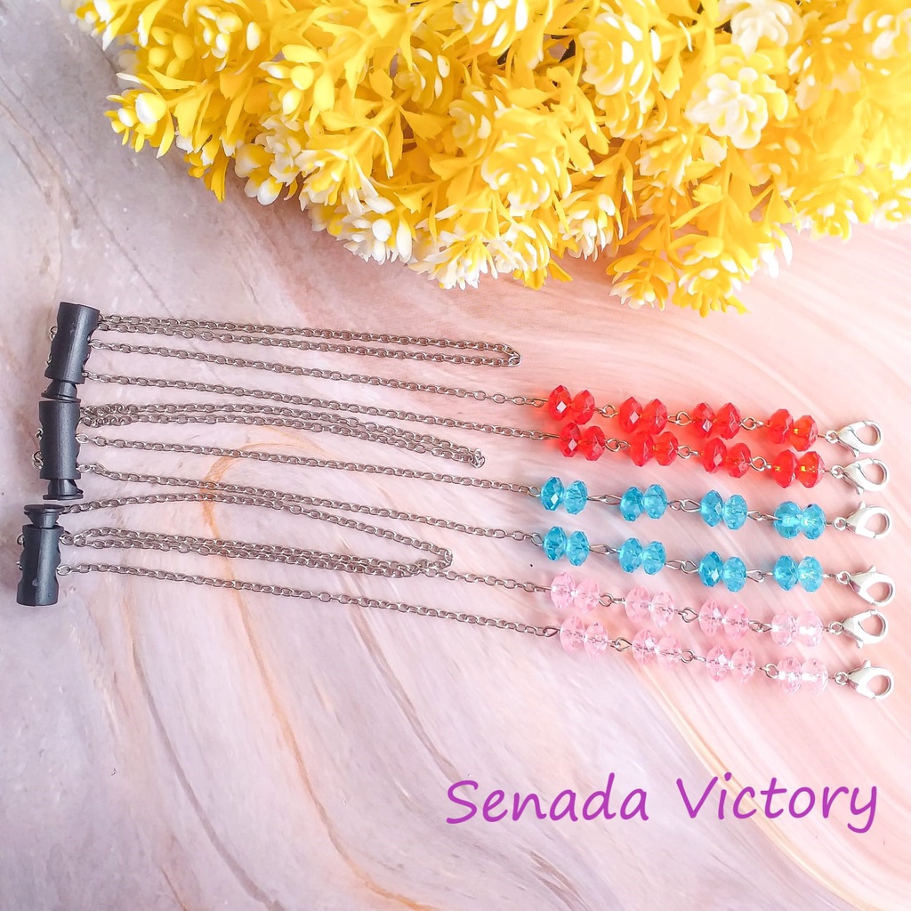 Senada Victory Tali Masker 2 in 1 Kalung Mask Kristal Cantik SKM00