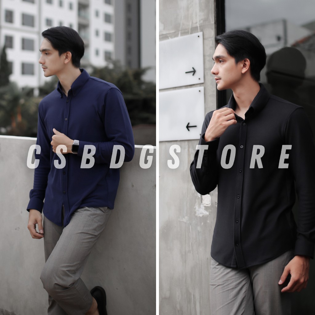 Kemeja Brogo Original Lengan Panjang Navy Brogoid Official Black