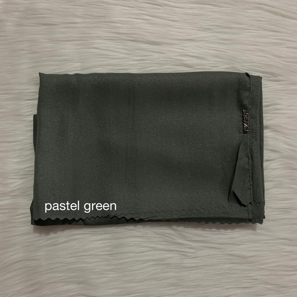 Termurah PASHMINA Nur Shinar LC Azara / PASMINA Glowing Nur Shinar lc/ PASMINA sinar lc-Pastel green