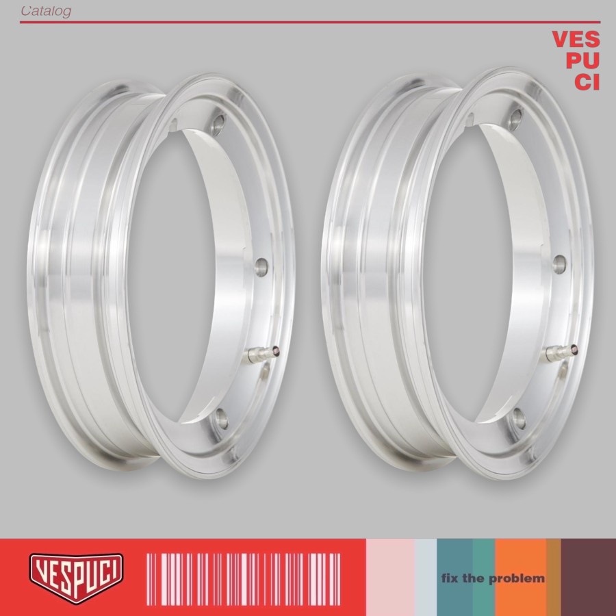 Velg Motor Vespa Clasik Vespa Lama Velg Ring 10 Velg / Rims Tubeles SIP 2.0 Chrome 2.50 - 10 Vespa 5