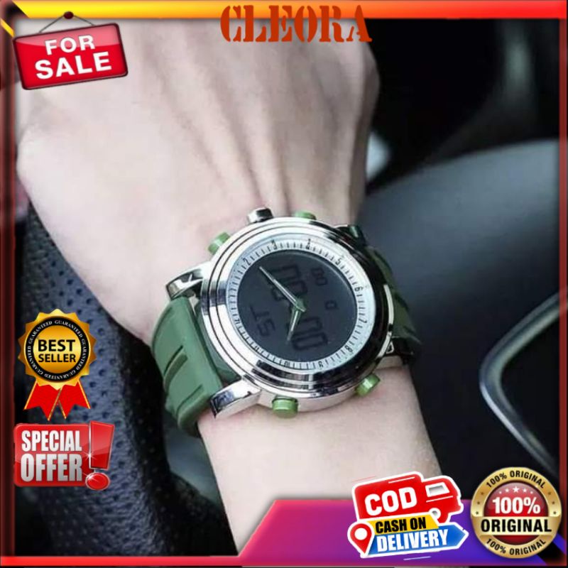 Jam Tangan Pria Original SINOBI Analog Digital Tali Silicone Premium Impor Jm Arloji Ori  Anak Muda 