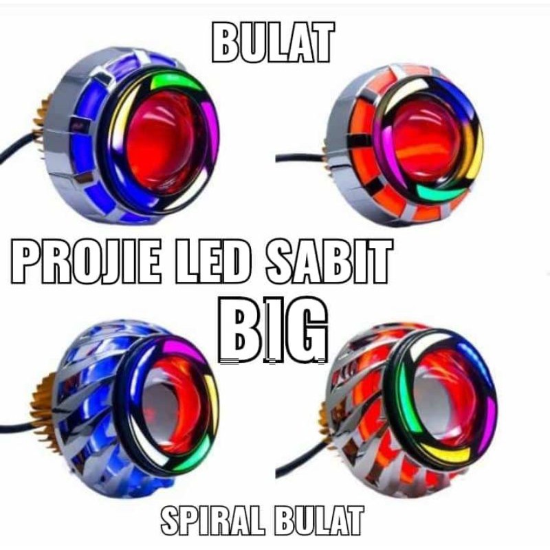 lampu depan proji 3 ring  ukuran besar bisa buat semua motor