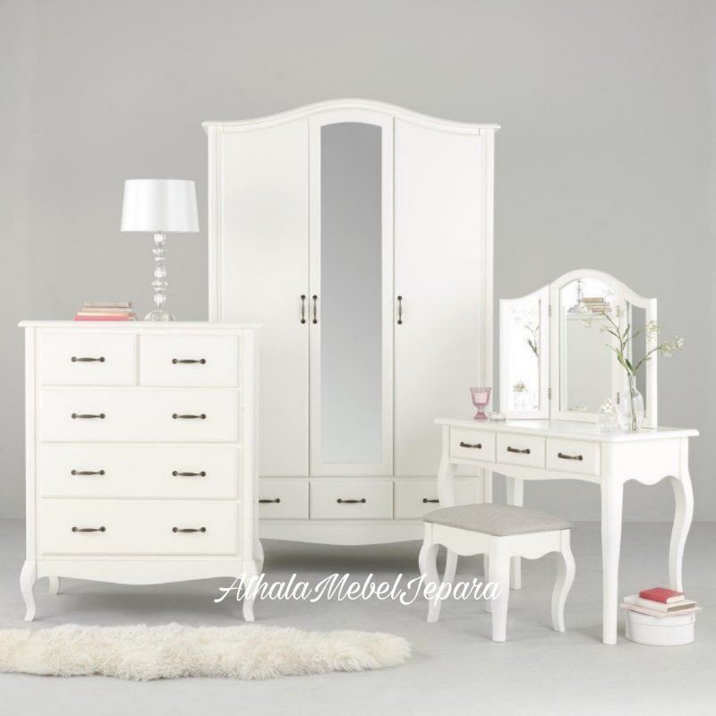 Set kamar kayu duco (almari pakaian meja 5 drawer meja rias )
