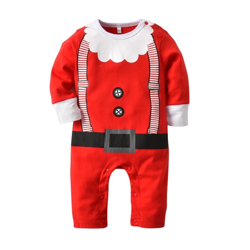 Sleepsuit Natal Romper Santa Claus set Hat 2in1 ELF Jumpsuit  Baju Bayi Natal Santa's Little Helper Christmas Jumper Jumpsuit Santa Panjang Pajamas Babymaniashop