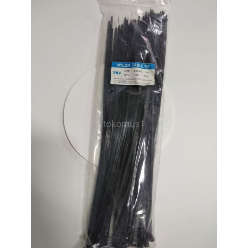 Kabel Ties Nylon Ukuran 10cm /15cm/25cm/30cm Harga 1 Pack isi 100 Pcs MURAH-HITAM