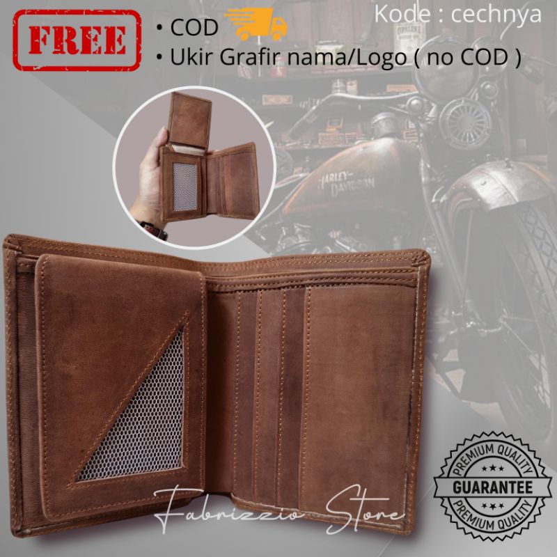 dompet kulit pria simple full kulit ( free tulis nama)