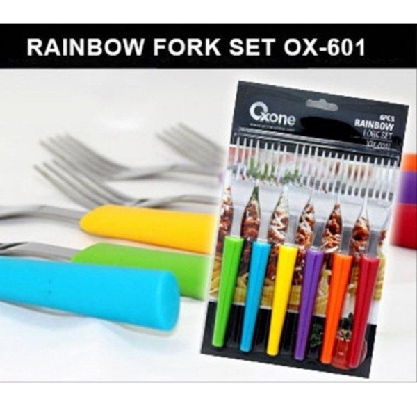 

Murah OX-601 Rainbow Set Pelangi Garpu Oxone Fork - Warna 6 Unik Makan Pcs
