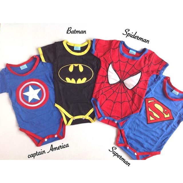 Marvel Superhero Jumper Baju Setelan Kaos Celana Pergi Jalan Lucu Fashion Anak Bayi Cowok Laki Lucu