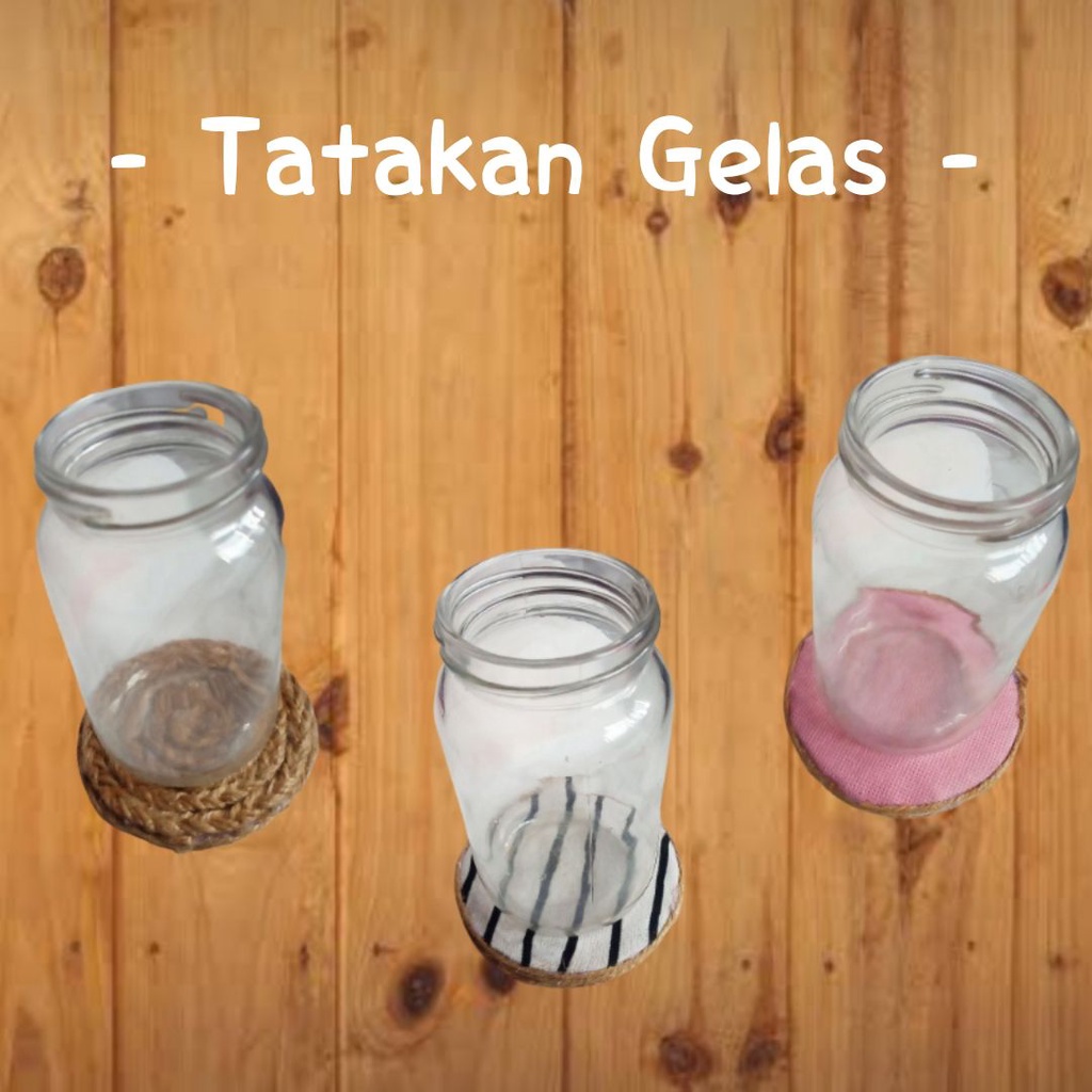 Tatakan Gelas / Aesthetic Material / Tatakan dari kain dan tali goni