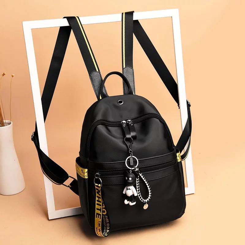 &quot;aurabagss&quot; - Tas Wanita Tas Ransel Wanita Semi Import Water Proof Backpack Wanita Hitam Motif Like This Korea Multifungsi Bisa Buat Tas Sekolah Kuliah &amp; Kerja