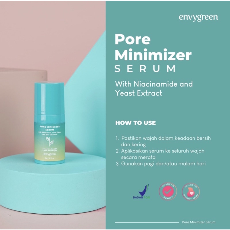 ENVYGREEN - Pore Minimizer Serum BPOM (5gr/10gr) Serum Pengecil Pori-pori Wajah