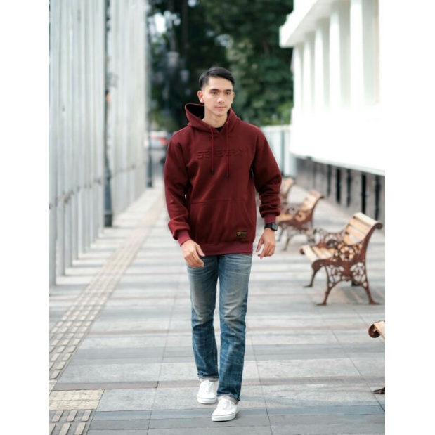 Sweater Hoodie Sevenfly Sweater Pria Sweater Embos