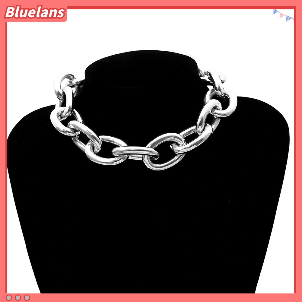 Kalung Rantai Choker Gelang Model Kabel Linked Glossy Gaya Punk Untuk Wanita