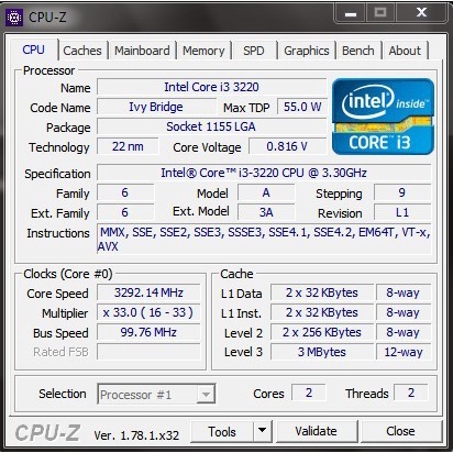 Processor Intel Core i3 3220 tray Socket 1155 Ivy Bridge TRAY NEW