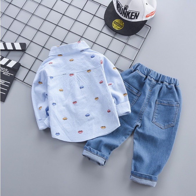 CHUBBI 52 Setelan Set 2in1 Anak Laki Laki Kemeja+Jeans