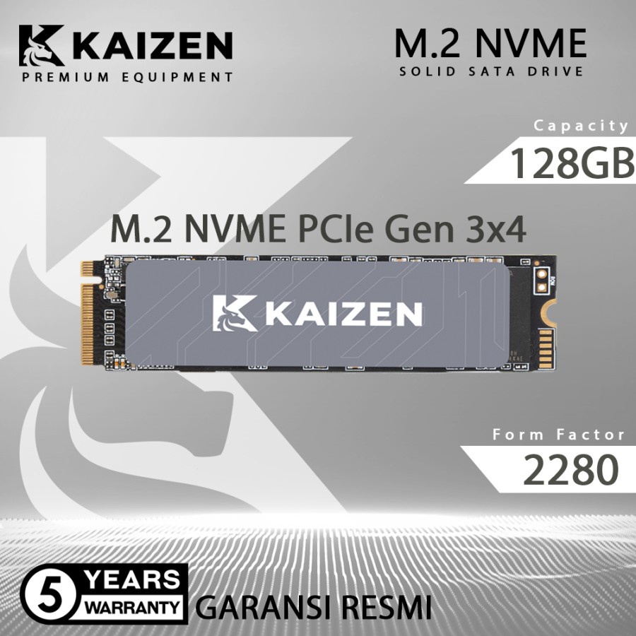 SSD NVME M.2 128GB KAIZEN SSD NVMe M.2 PCIe Gen3 GARANSI RESMI