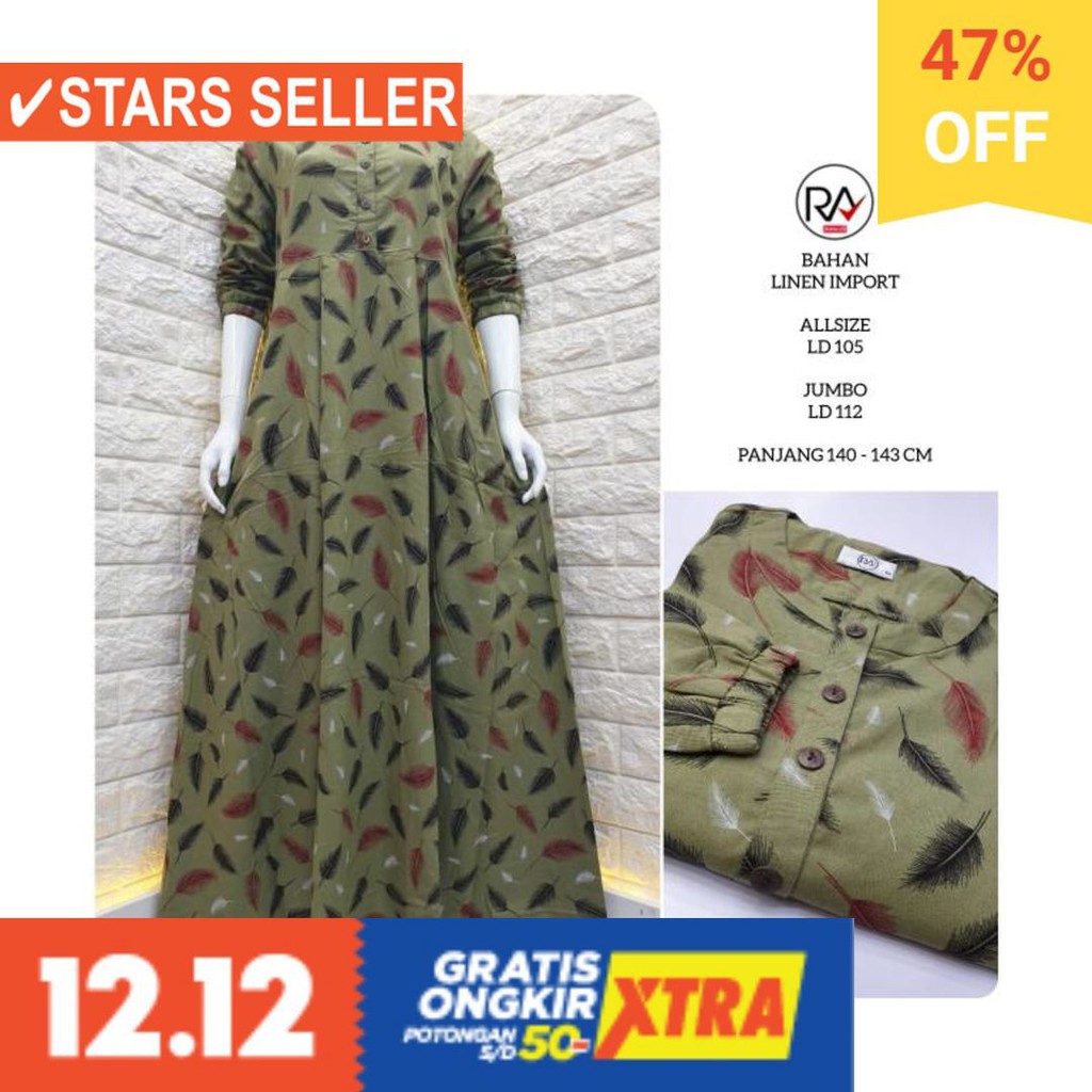 BAJU LEBARAN PAKAIAN MUSLIMAH SYARI BERGO BALOTELI / Gamis RA terbaru l fashion muslim l busana