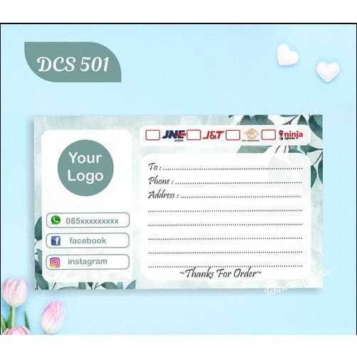 

sticker label nama custom toko free desain