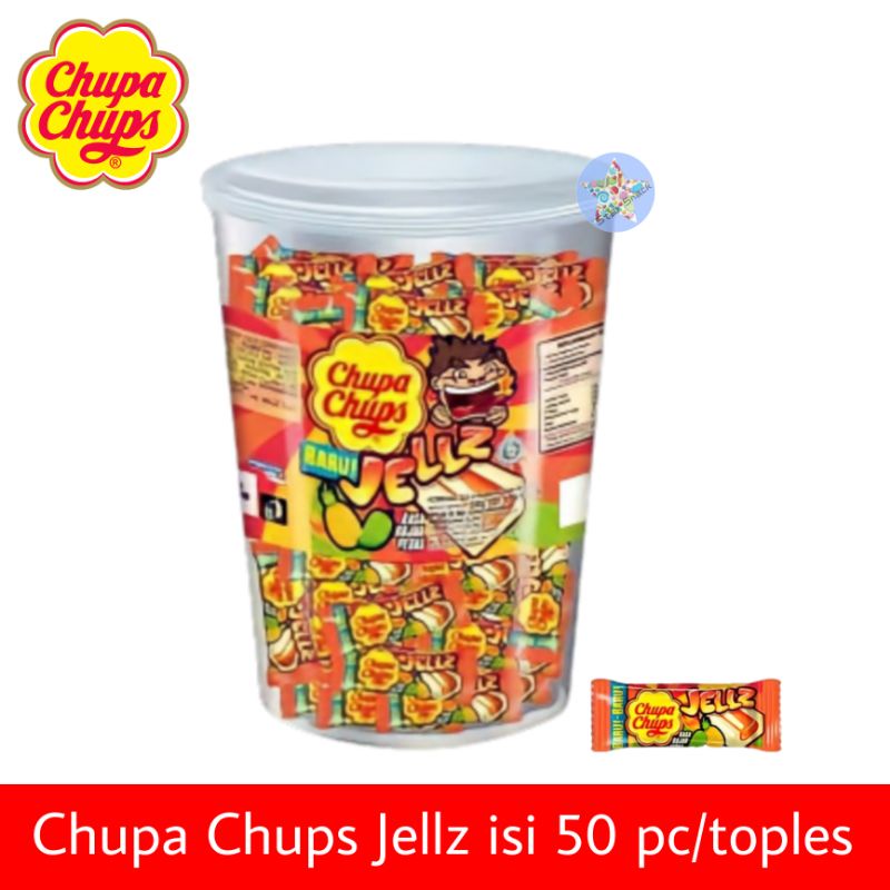 Chupa Chups Jellz Permen Rasa Asem Buah & Rujak isi 50 pc/toples