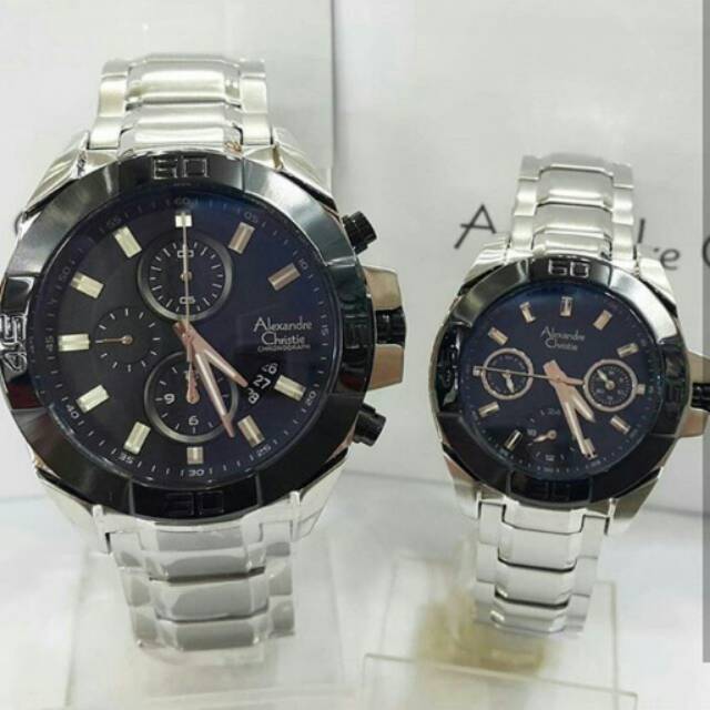 Jam Tangan Alexandre Christie AC6224 Original Couple Silver