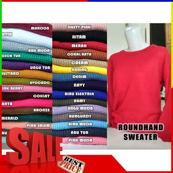 NEW KOREAN IMPORT ALZ ROUNDHAND SWEATER baju rajut wanita sweater rajut korea