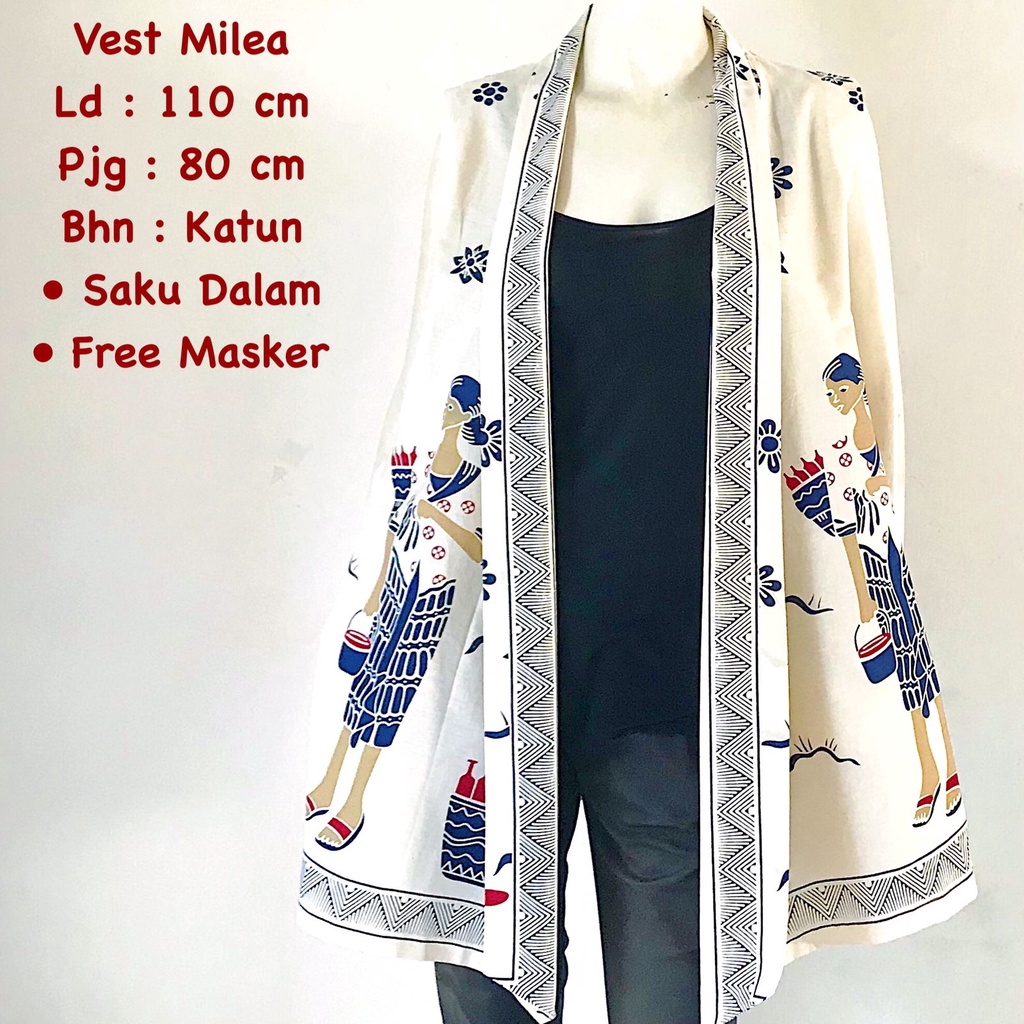 Vest Milea karakter jamu  batik solo vest tremdy outer