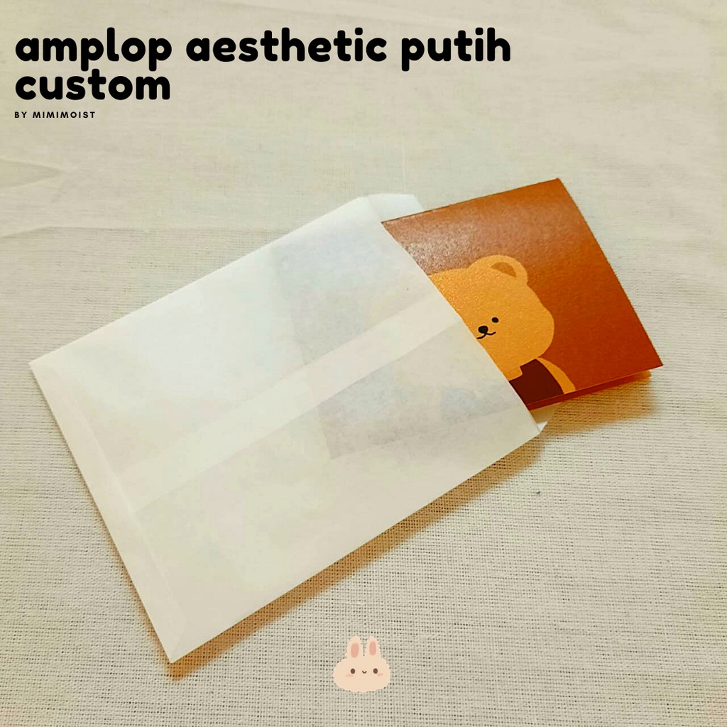 amplop putih aesthetic custom untuk packaging (30gsm) - mimimoist