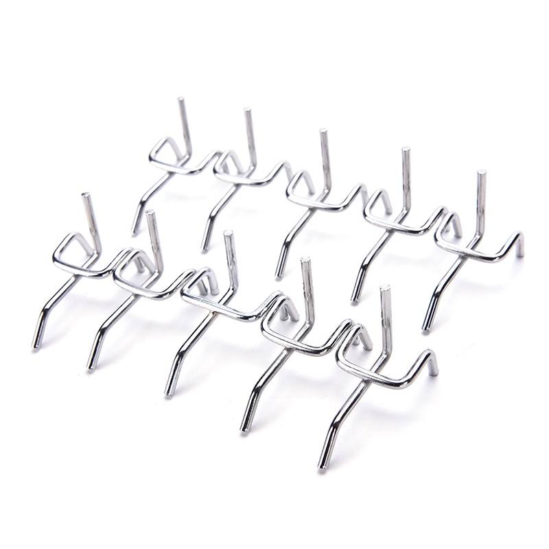 【Theredsunrisesiwy.id】10pc Metal Peg Board Pegboard Hooks Garage Work Shop Storage Display Steel