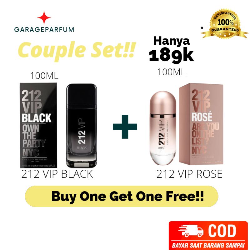COUPLE SET PARFUM 212 VIP ROSE + 212 VIP BLACK | Parfum Original Best Seller